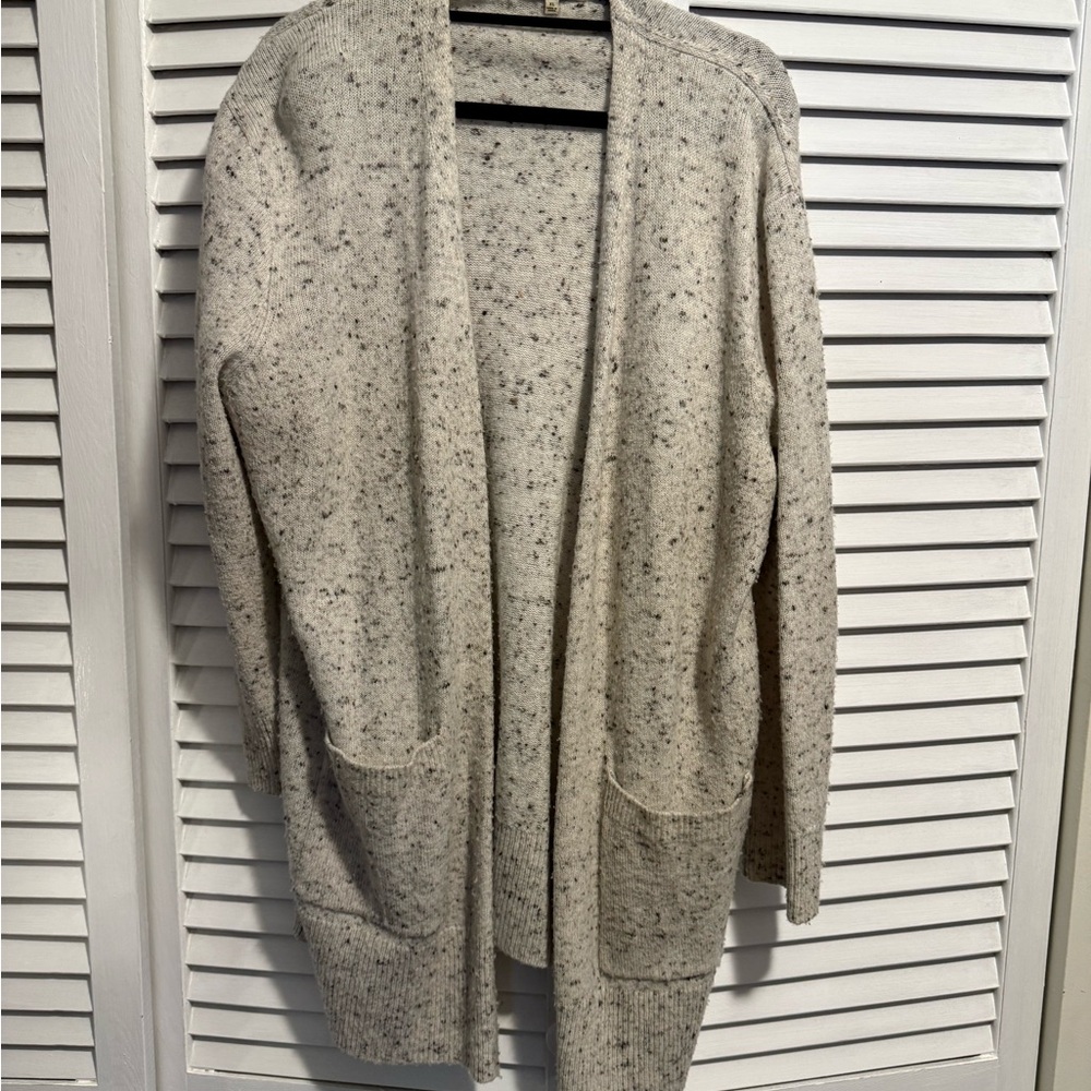 Madewell Speckled Cream Open-Front Women's Sweater XL